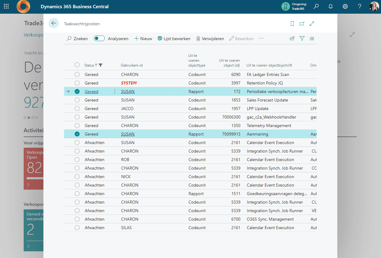 Rapport Inbox in Business Central