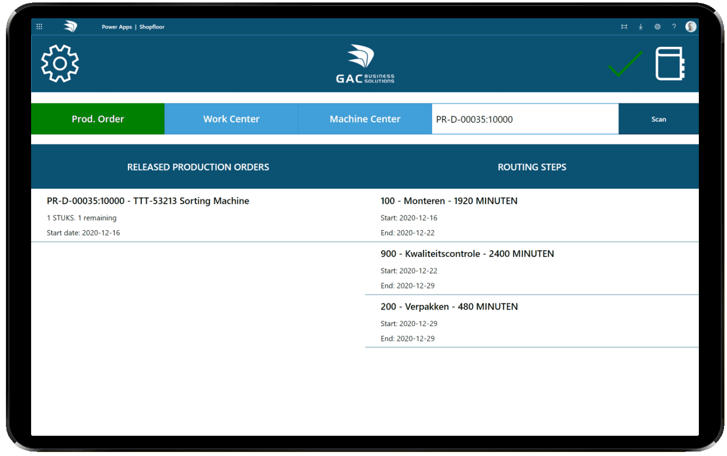 Shop Floor Control App