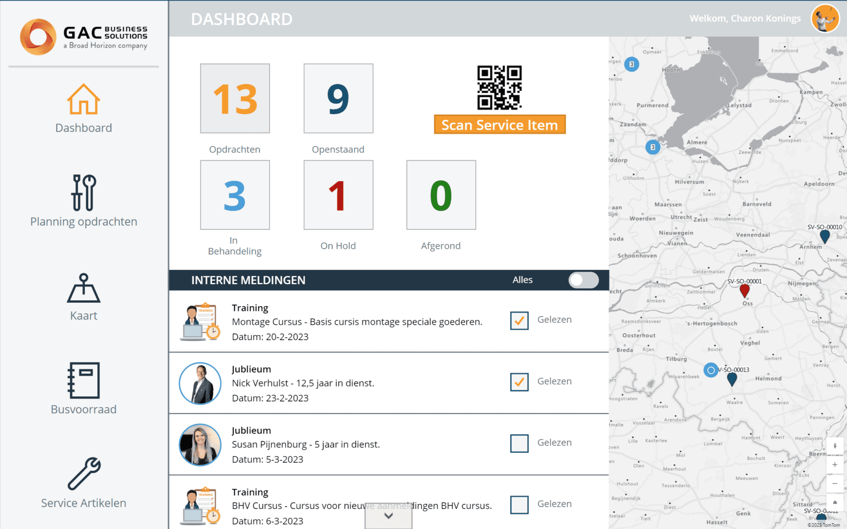 Geplande serviceopdrachten in Power Apps