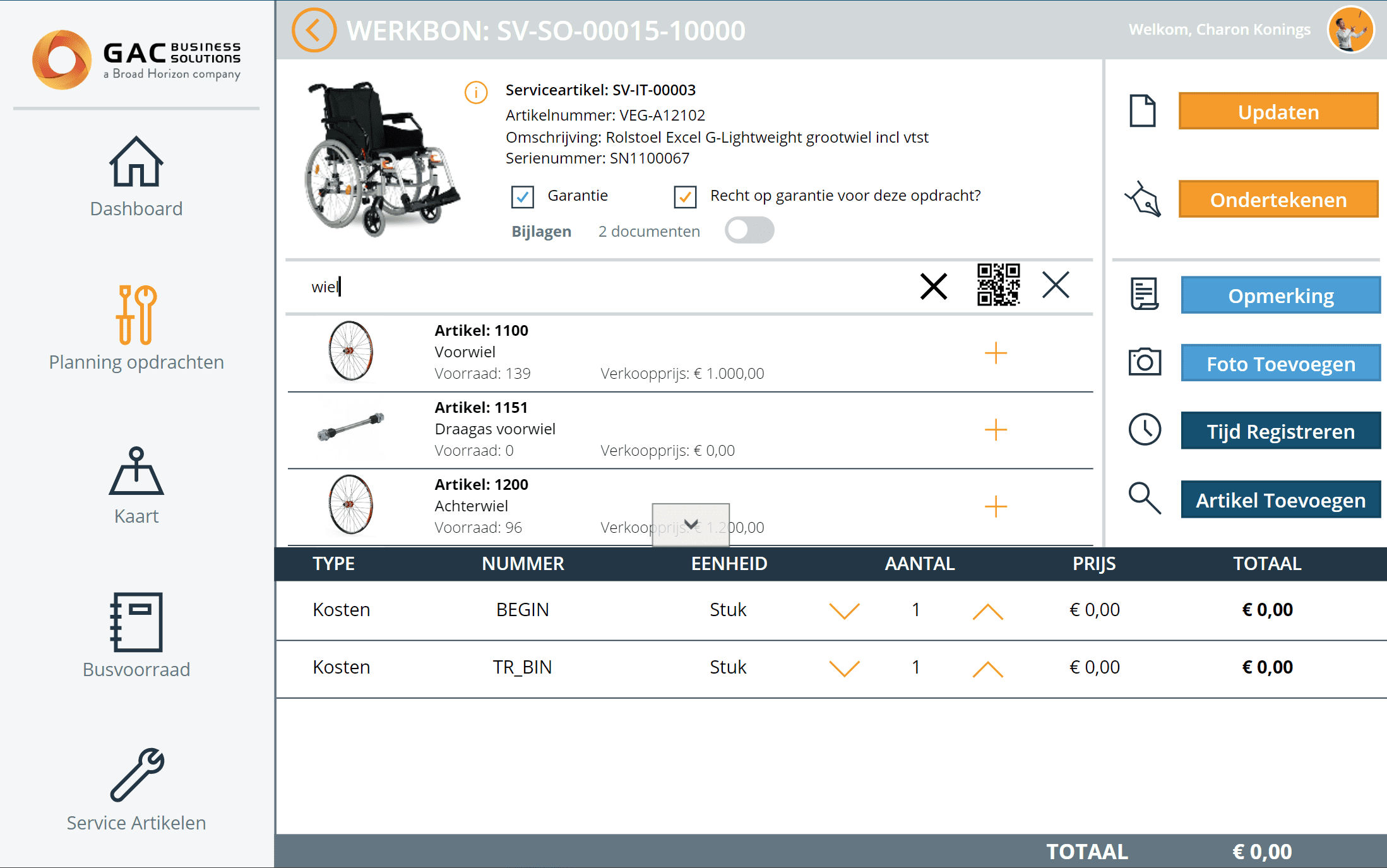 Mobiele werkbon met handtekening in Power Apps
