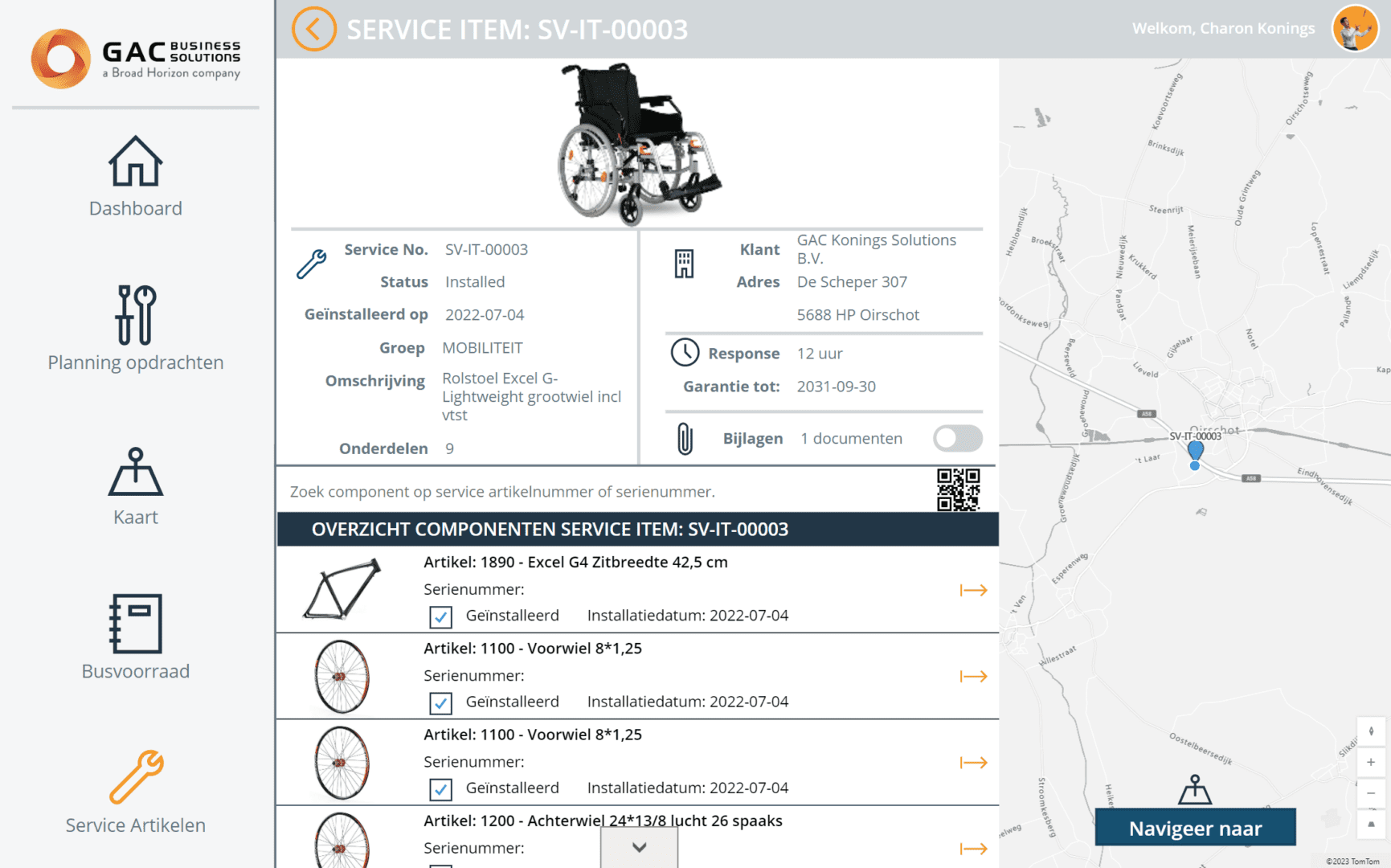 Serviceartikelinformatie in Power Apps